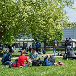 students outside